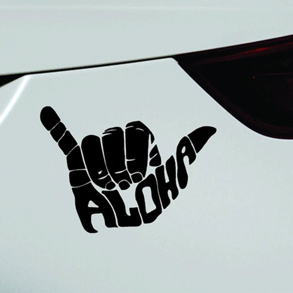 Aloha Shaka Hand Symbol Decal Funny Car Truck Sticker Window (Color: White)