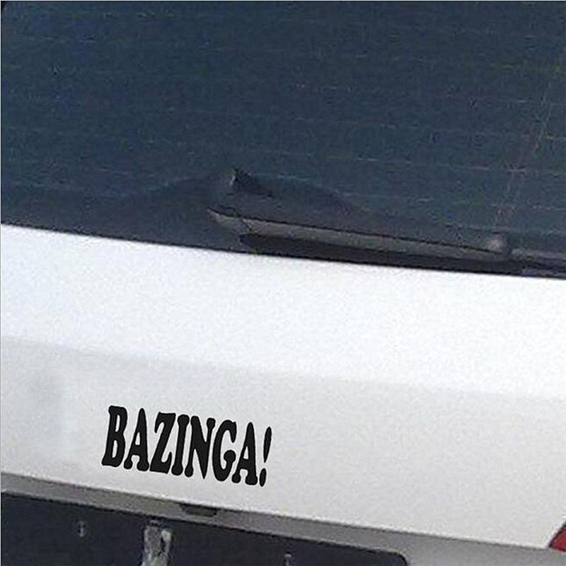 2018 NEW   Bazinga Humour Lines Wall Home Car Sticker Glass Window Laptop Auto Truck Door Black Vinyl Decal Decor