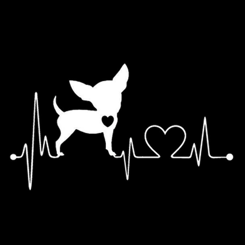 Hot  11.7*6.6CM Chihuahua Dog Vinyl Decal Lovely Waterproof Car Window Stickers Car Styling Decoration Black/Silver