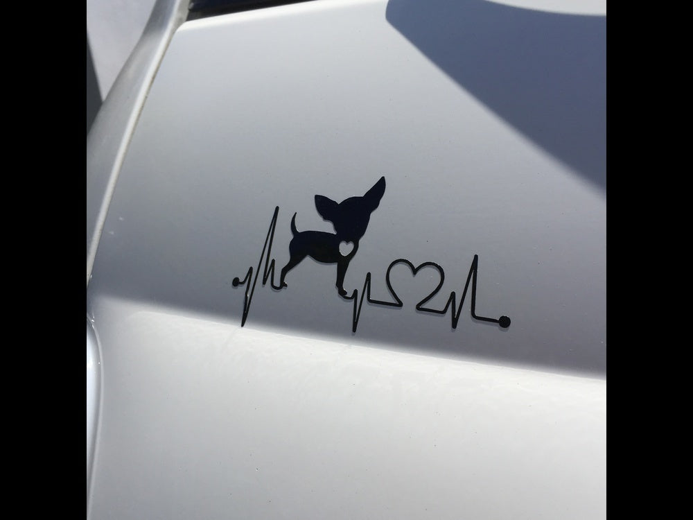 Hot  11.7*6.6CM Chihuahua Dog Vinyl Decal Lovely Waterproof Car Window Stickers Car Styling Decoration Black/Silver
