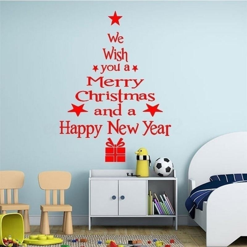 Fashion  Removable Merry Christmas Tree Wall Stickers Art Vinyl Decal Home Window Decor
