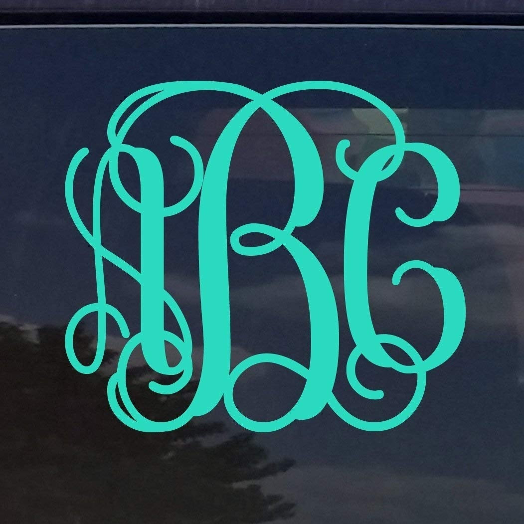 2018 NEW CUSTOM VINE MONOGRAM INITIALS VINYL DECAL / BUMPER STICKER FOR CARS LAPTOP