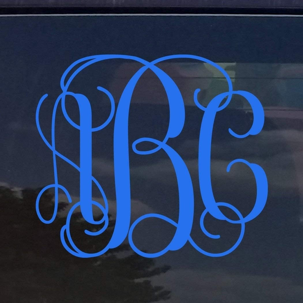 2018 NEW CUSTOM VINE MONOGRAM INITIALS VINYL DECAL / BUMPER STICKER FOR CARS LAPTOP