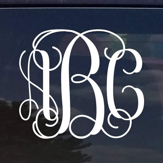2018 NEW CUSTOM VINE MONOGRAM INITIALS VINYL DECAL / BUMPER STICKER FOR CARS LAPTOP