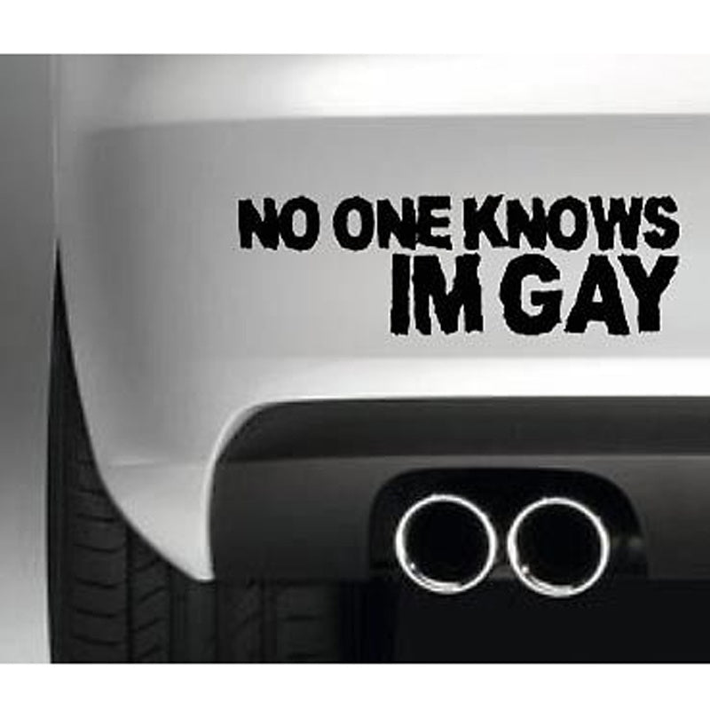 Fashion  NO ONE KNOWS IM GAY Funny Car Bumper Sticker