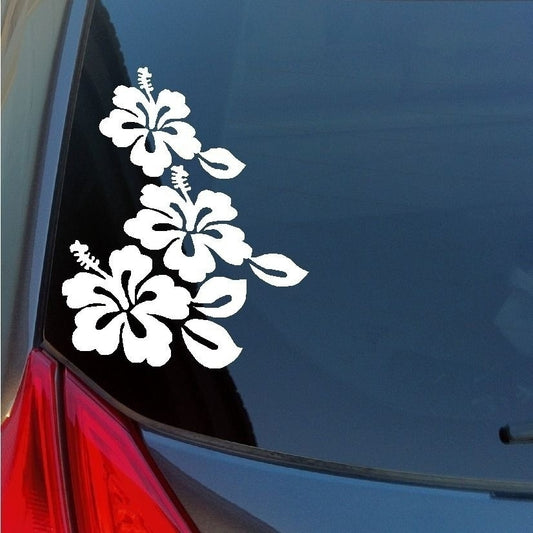 New Hot   Hibiscus Flowers Hawaiian sticker Maui Kauai tropical lei Hawaii