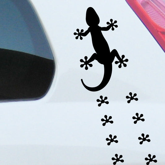 High-quality Aufkleber Tattoo schwarz Gekko Gecko Echse Fuß Tapse Spur Auto Deko Folie