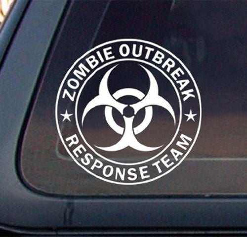 New Hot  Zombie Outbreak Funny Novelty Car Window Bumper Vinyl Decal Sticker
