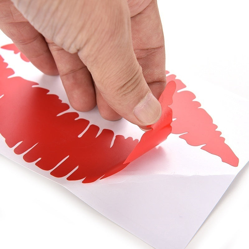 Hot   1 Pcs Red Lips Sticker PVC Decal Vehicle Car Wall Laptop Car Decal Sticker