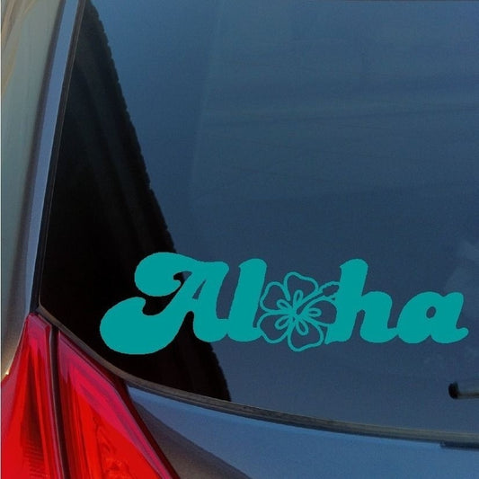 Hot   Aloha hibiscus flower vinyl sticker decal Hawaii Hawaiian lei flower Oahu Maui