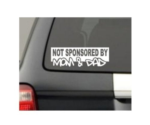 Not sponsored by MOM & DAD Decal JDM Car Window Vinyl Sticker