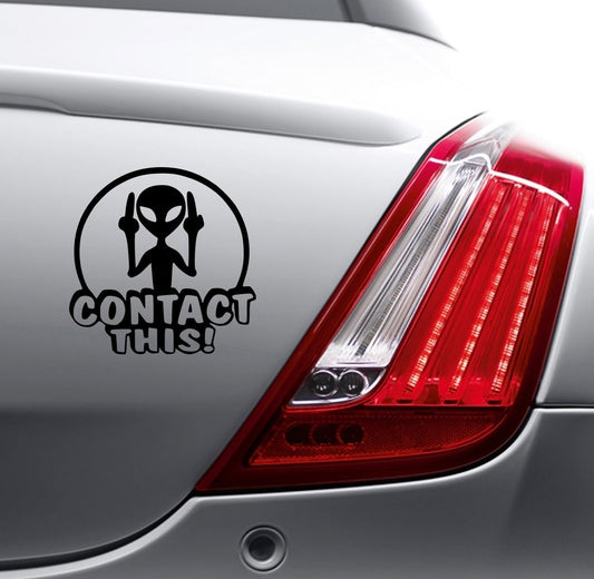 New Fashion    ALIEN CONTACT STICKER Car Bumper Van Window Laptop JDM VINYL DECALS STICKERS