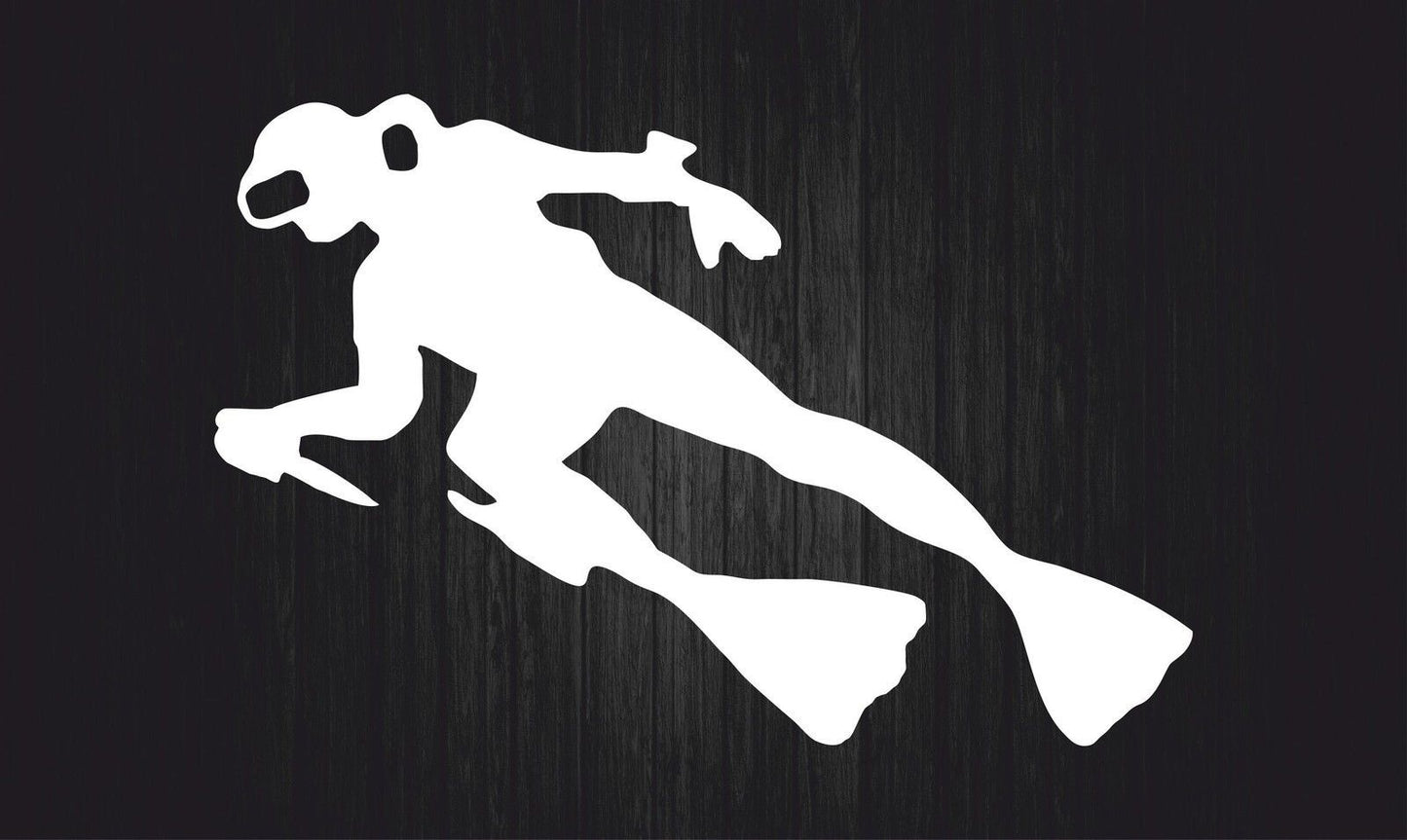 2018 NEW   Sticker decal vinyl car bumper bike laptop   diving diver scuba dive white