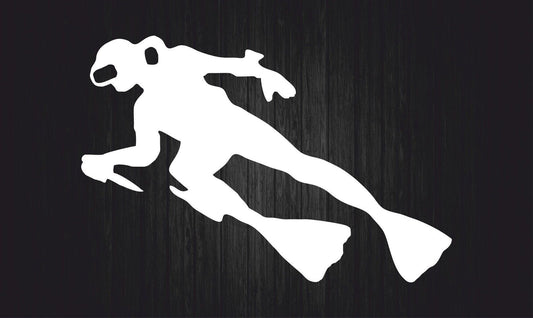 2018 NEW   Sticker decal vinyl car bumper bike laptop   diving diver scuba dive white