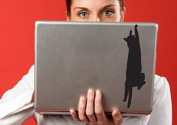 Hot  Cat stickers -Laptop sticker - Computer Stickers - Laptop Decal - Car decals - Car stickers - Cat decal - Black cat - Hipster stickers