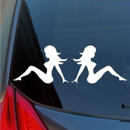 2018 NEW   Pair of Devil Angel Mudflap Chicks vinyl stickers decal girls trucker lift truck