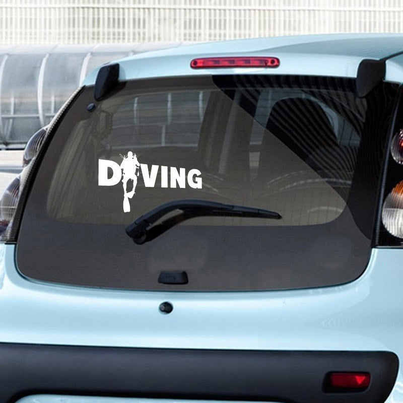 New Brand   DIVING Scuba Diver Vinyl Stickers Funny Decal Bumper Car