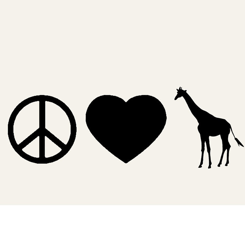 Peace Love Giraffe Car Sticker For Truck Window Bumper Auto Door Africa Zoo Safari Vinyl Decal Cute animals prints Christmas