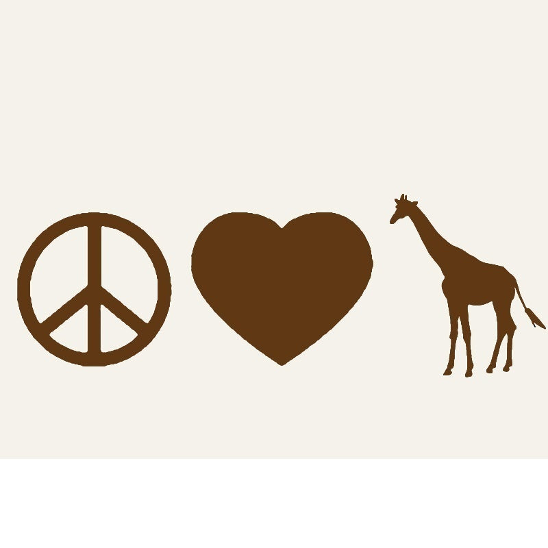 Peace Love Giraffe Car Sticker For Truck Window Bumper Auto Door Africa Zoo Safari Vinyl Decal Cute animals prints Christmas
