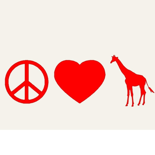 Peace Love Giraffe Car Sticker For Truck Window Bumper Auto Door Africa Zoo Safari Vinyl Decal Cute animals prints Christmas
