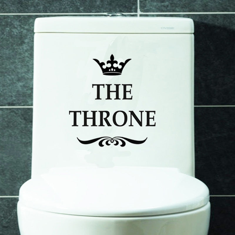 New Hot   Creative Vinyl THE THRONE Funny Interesting Toilet Wall Sticker Bathroom for Home Decor Decal Poster Background Stickers