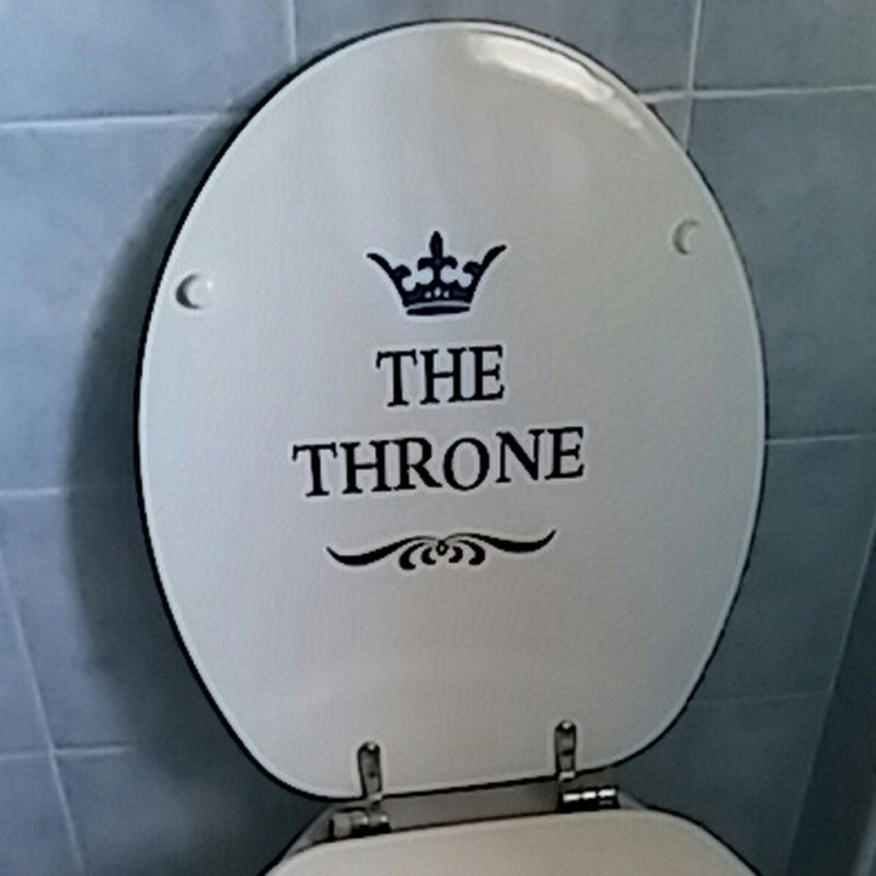 New Hot   Creative Vinyl THE THRONE Funny Interesting Toilet Wall Sticker Bathroom for Home Decor Decal Poster Background Stickers