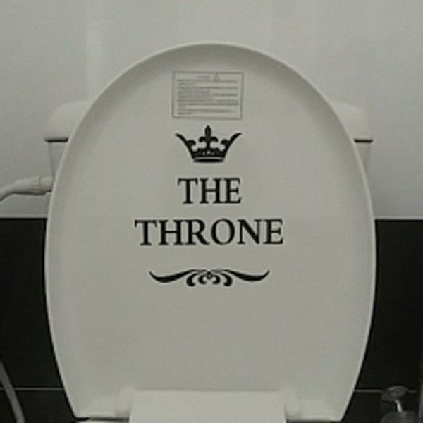 New Hot   Creative Vinyl THE THRONE Funny Interesting Toilet Wall Sticker Bathroom for Home Decor Decal Poster Background Stickers