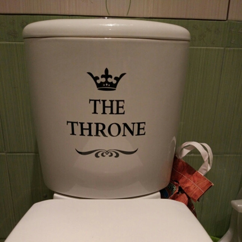 New Hot   Creative Vinyl THE THRONE Funny Interesting Toilet Wall Sticker Bathroom for Home Decor Decal Poster Background Stickers