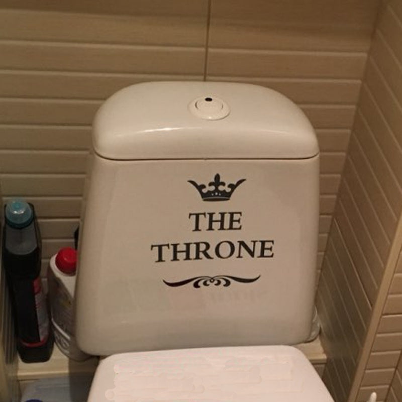 New Hot   Creative Vinyl THE THRONE Funny Interesting Toilet Wall Sticker Bathroom for Home Decor Decal Poster Background Stickers