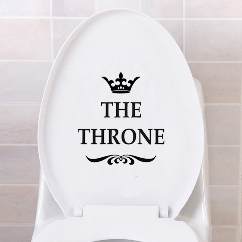 New Hot   Creative Vinyl THE THRONE Funny Interesting Toilet Wall Sticker Bathroom for Home Decor Decal Poster Background Stickers