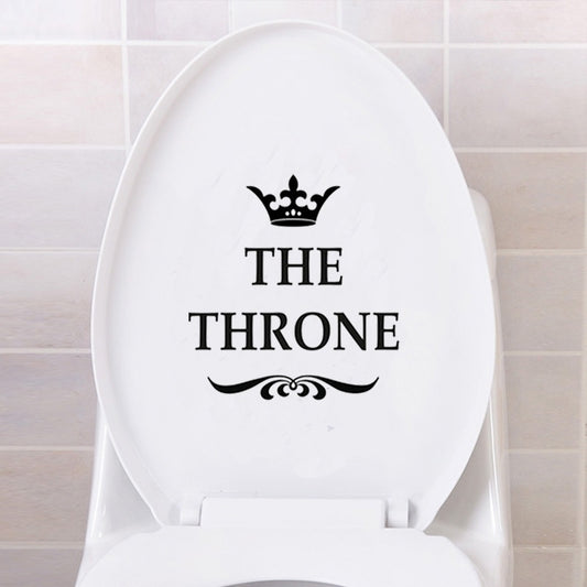 New Hot   Creative Vinyl THE THRONE Funny Interesting Toilet Wall Sticker Bathroom for Home Decor Decal Poster Background Stickers