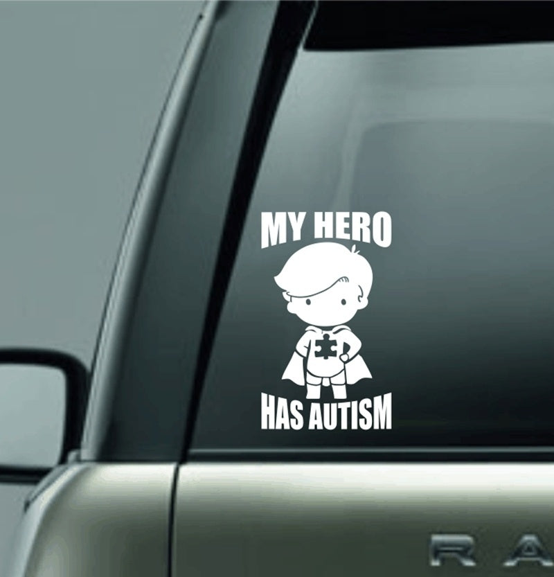 High-quality  MY HERO HAS AUTISM Decal Sticker for Car/truck/laptop Decals