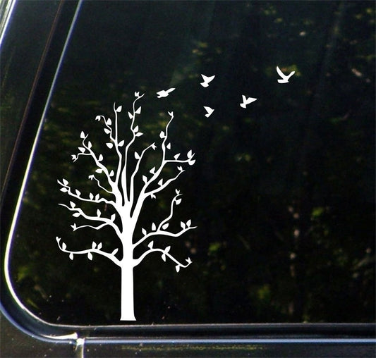 New Brand Tree with Flying Birds - Car Vinyl Decal Sticker