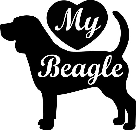High-quality   Love My Beagle Decal Window Bumper Sticker Car Decor Pet Dog Hunting Dogs Heart