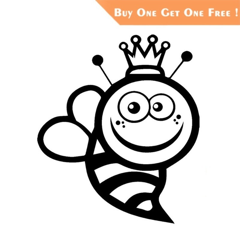 New Fashion   11.5*13.3CM Queen Bee Window Home Car Sticker Laptop Truck Black Vinyl Decal Stickers Gift