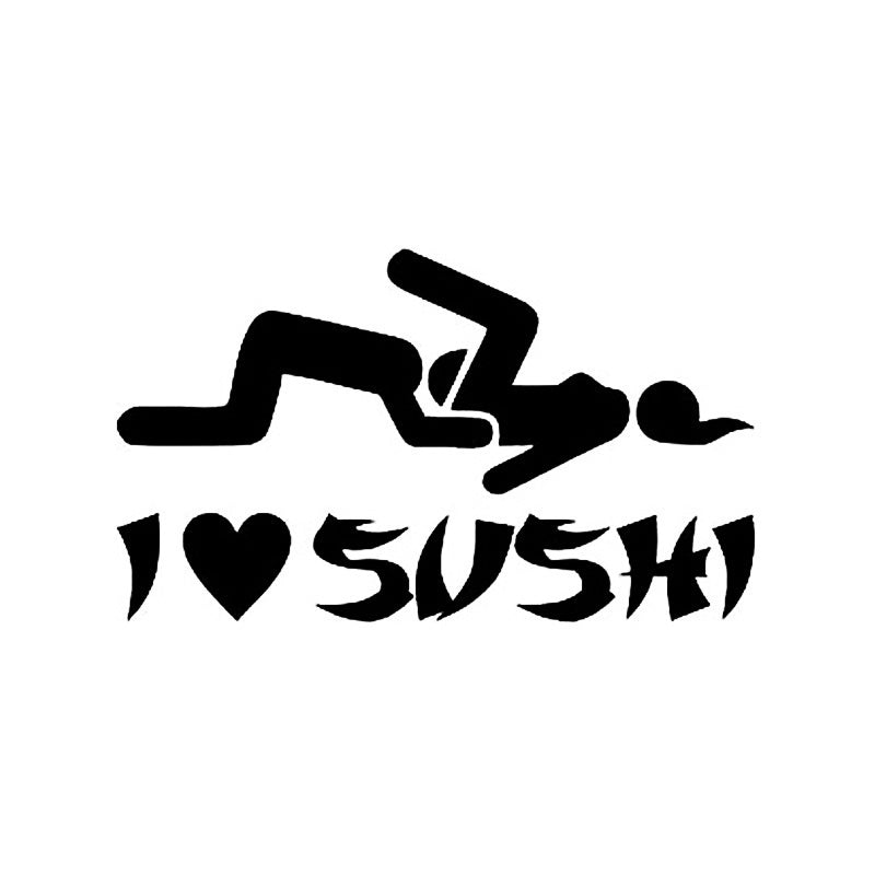 New Brand  I Love Sushi Adult Funny Car Stickers Pattern Window Decor