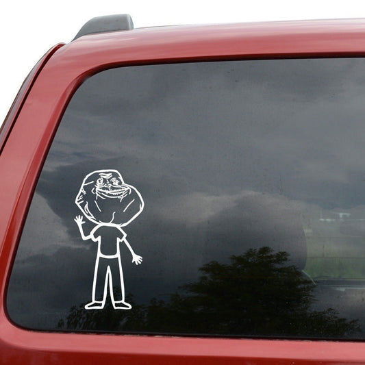 2018 NEW  Forever Alone Family Guy Meme Car Window Vinyl Decal Sticker- 6" Tall White