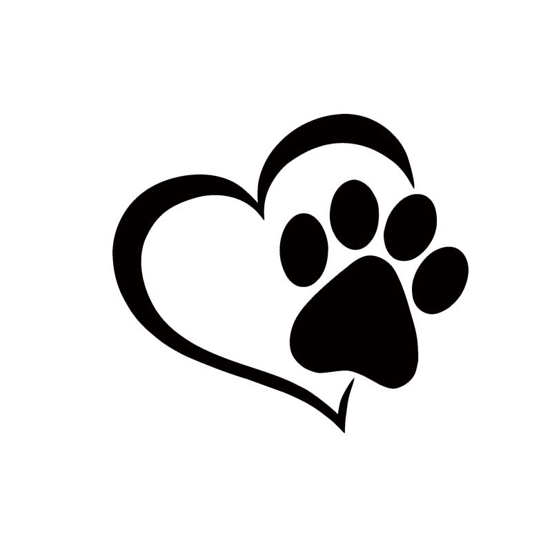 New Hot  3PCs Cute Paw Print With Heart Dog Cat Vinyl Decal Car Window Car Stying Sticker