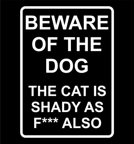 New Brand   Funny Beware Of The Dog Warning Sticker Vinyl Decal Window