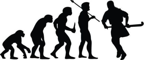 Fashion   FIELD HOCKEY EVOLUTION Vinyl Decal Sticker-6" Wide White Color