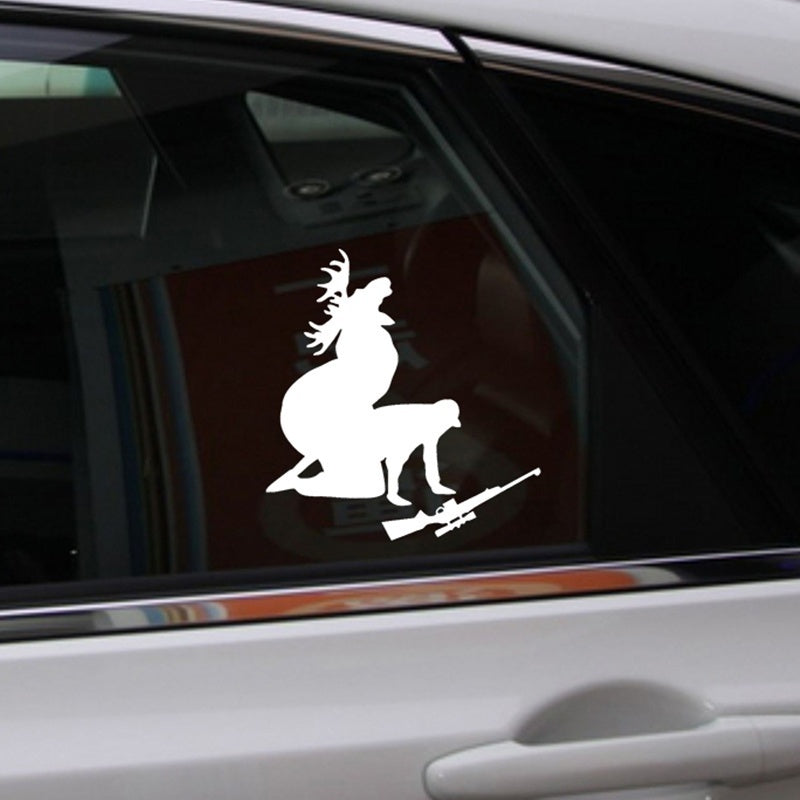 Hot   How-Ya-Like-My-Meat-Now-Funny-Moose-Hunting-Hunter-Car-Window-Decal-Sticker-For-Truck