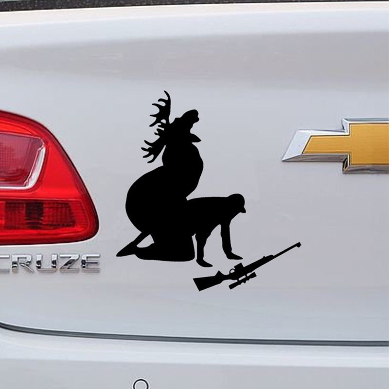 Hot   How-Ya-Like-My-Meat-Now-Funny-Moose-Hunting-Hunter-Car-Window-Decal-Sticker-For-Truck