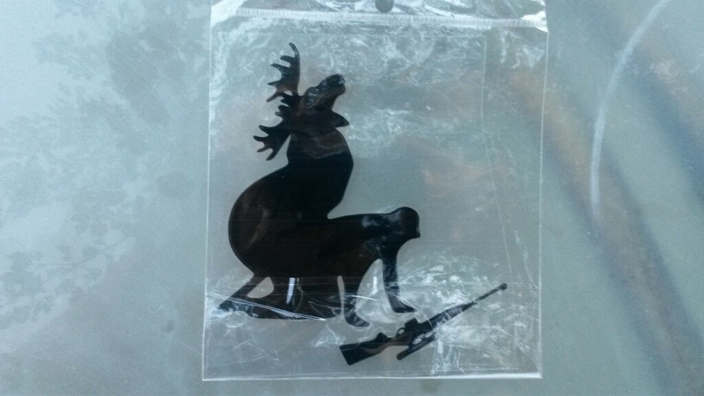 Hot   How-Ya-Like-My-Meat-Now-Funny-Moose-Hunting-Hunter-Car-Window-Decal-Sticker-For-Truck