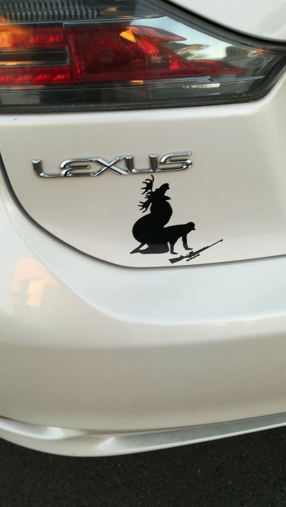 Hot   How-Ya-Like-My-Meat-Now-Funny-Moose-Hunting-Hunter-Car-Window-Decal-Sticker-For-Truck