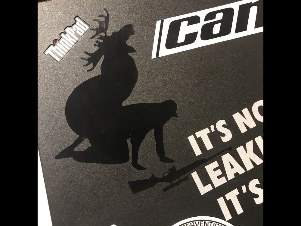Hot   How-Ya-Like-My-Meat-Now-Funny-Moose-Hunting-Hunter-Car-Window-Decal-Sticker-For-Truck