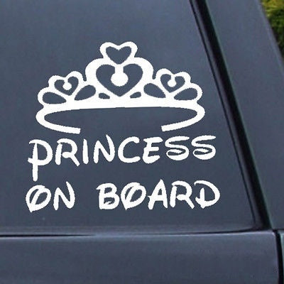 New Fashion  PRINCESS ON BOARD Baby Child Window Bumper Car Sign Decal Sticker