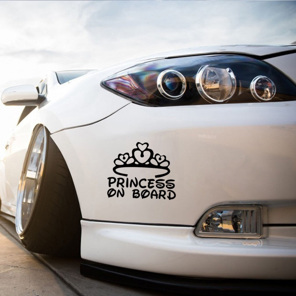 New Fashion  PRINCESS ON BOARD Baby Child Window Bumper Car Sign Decal Sticker