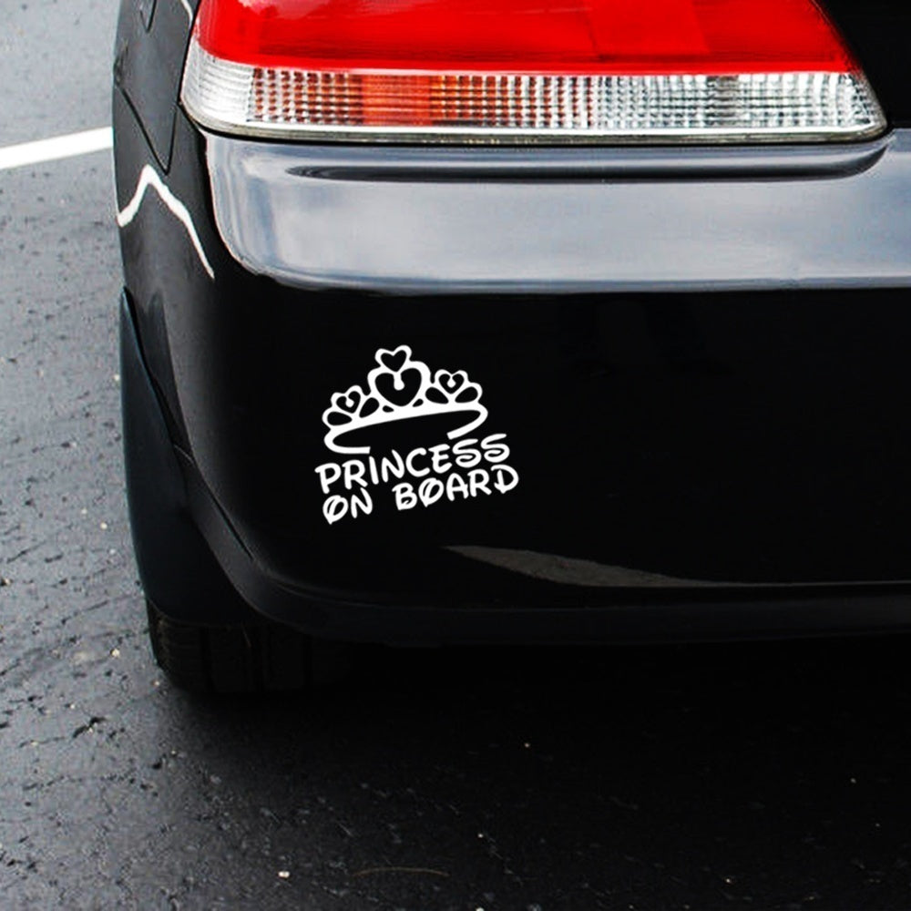 New Fashion  PRINCESS ON BOARD Baby Child Window Bumper Car Sign Decal Sticker