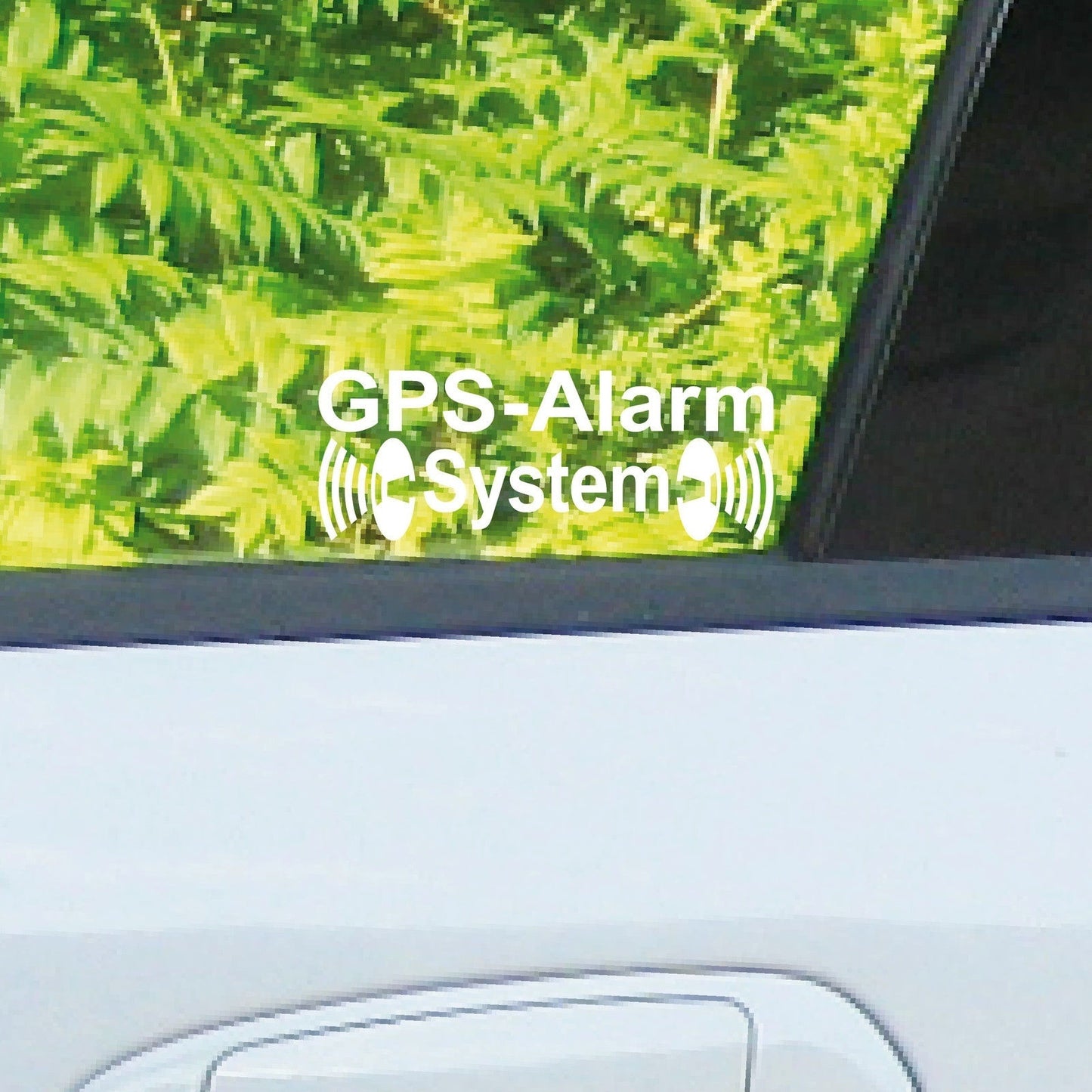 New Brand GPS Alarm System weiß gespiegelt Tattoo Deko Folie Auto Haus Fenster