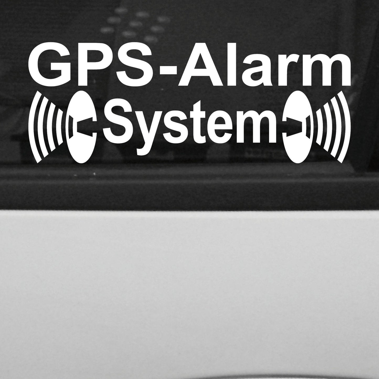 New Brand GPS Alarm System weiß gespiegelt Tattoo Deko Folie Auto Haus Fenster